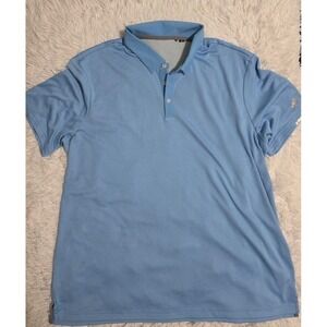 ADIDAS CLIMA COOL MEN'S Light Blue POLYESTER BLEND SHORT SLEEVE SHIRT SIZE 2XL